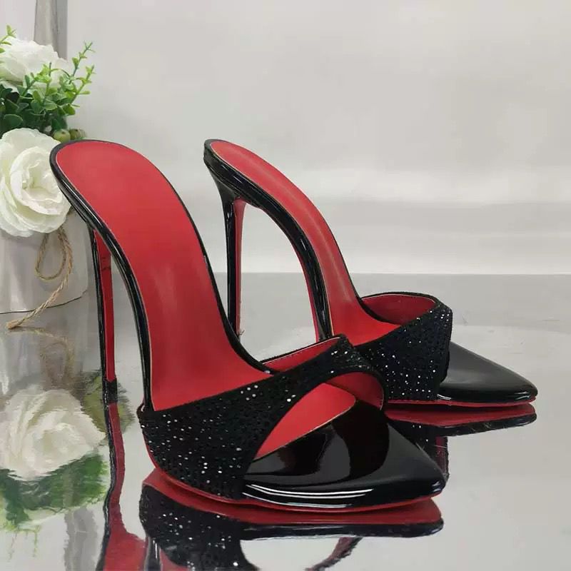 Crystal Stiletto Mules