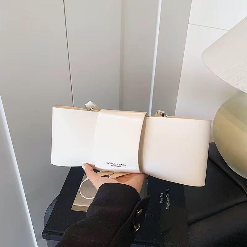 White Leather Clutch Crossbody